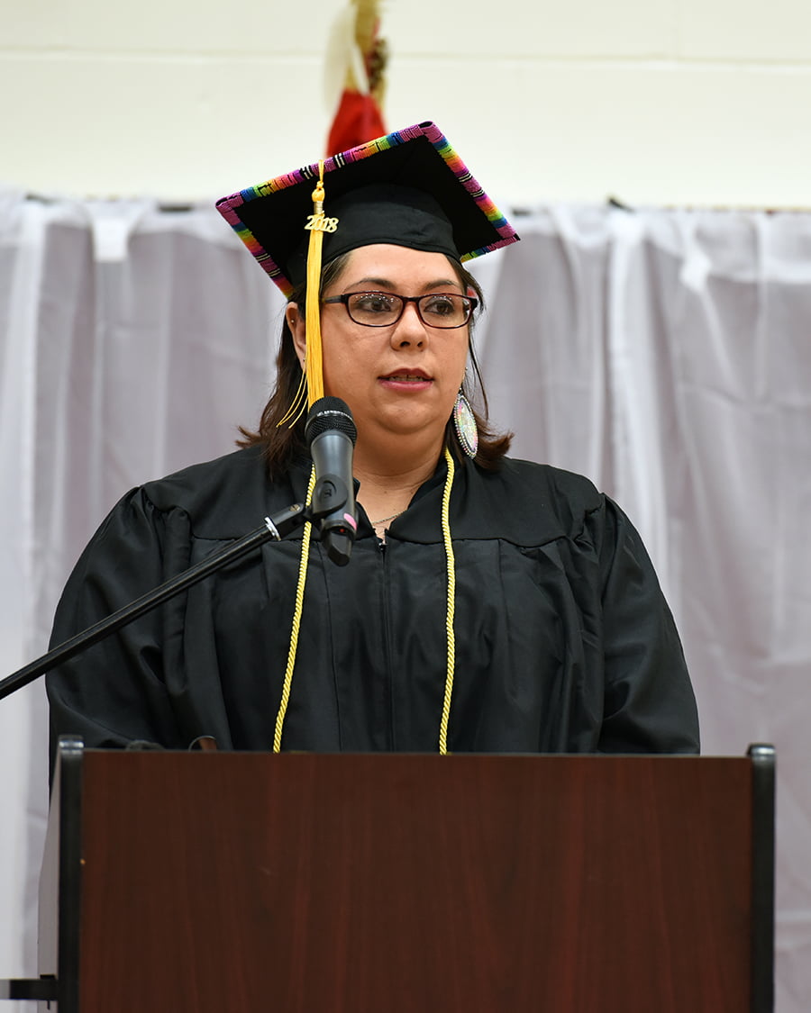 LLTC student speaking at graduation ceremony